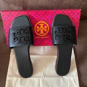 NEW Tory Burch Ines Single Band Slide Perfect Black Size 8.5